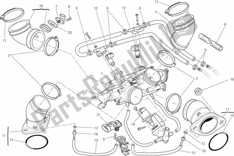 Wszystkie części do Korpus Przepustnicy Ducati Monster 696 ABS USA 2013